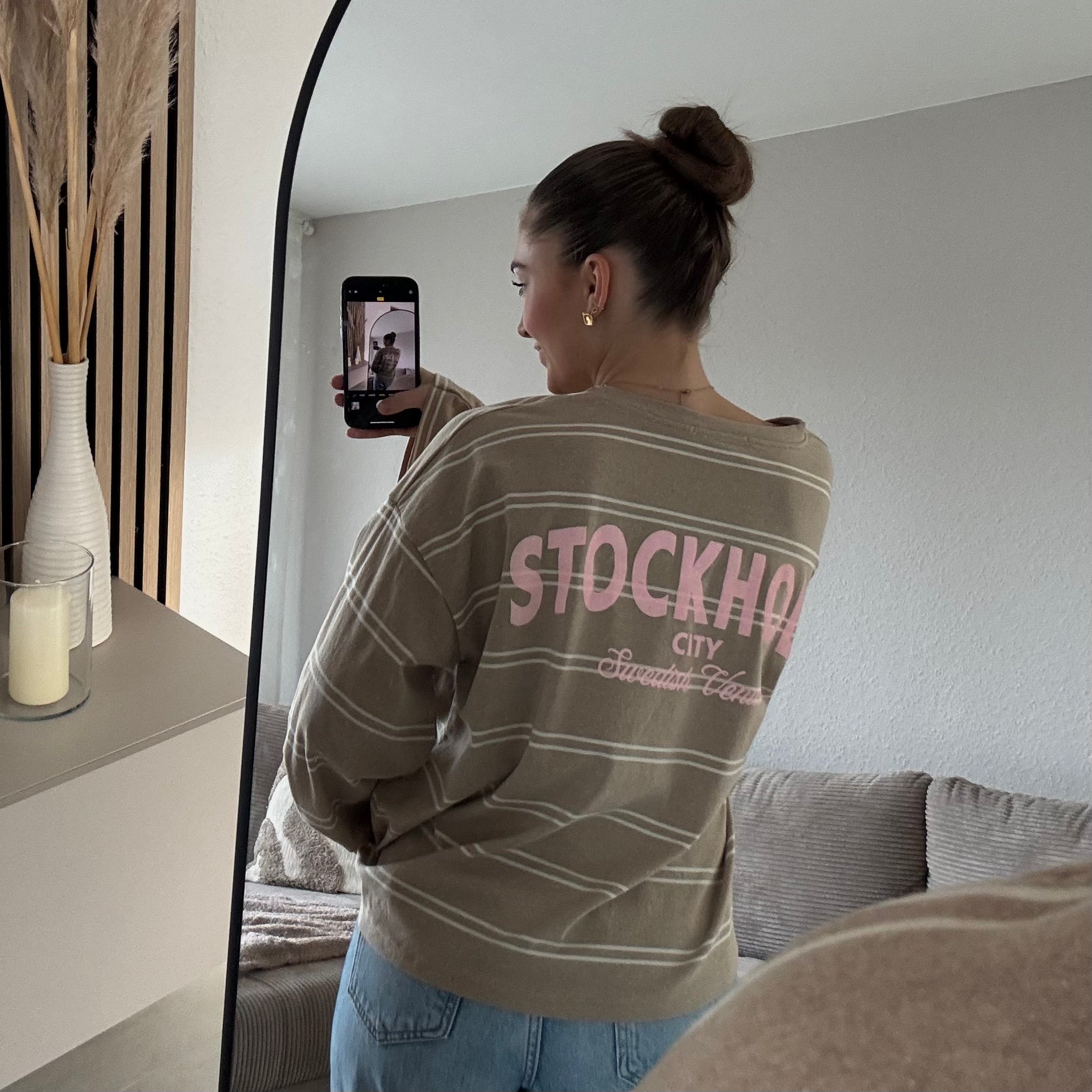 Gestreiftes Longsleeve „Stockholm“ – Beige