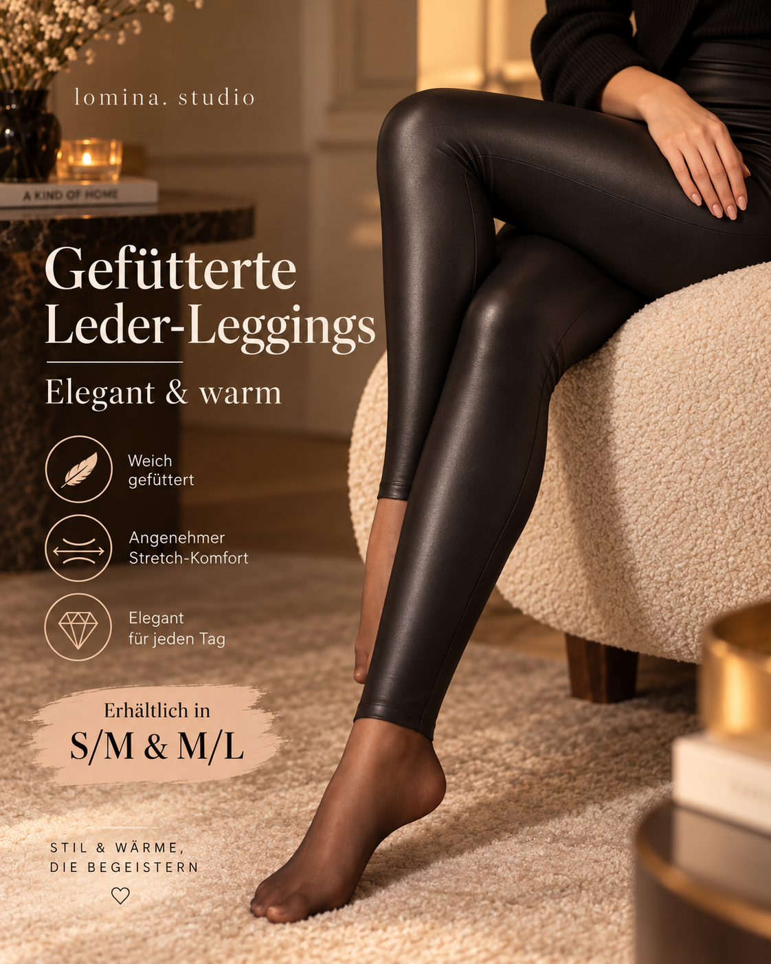 Lederleggins gefüttert