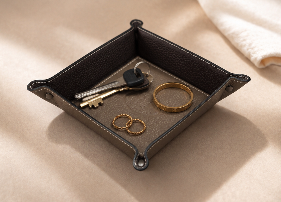 Schale für Schmuck/Schlüssel Echtleder
